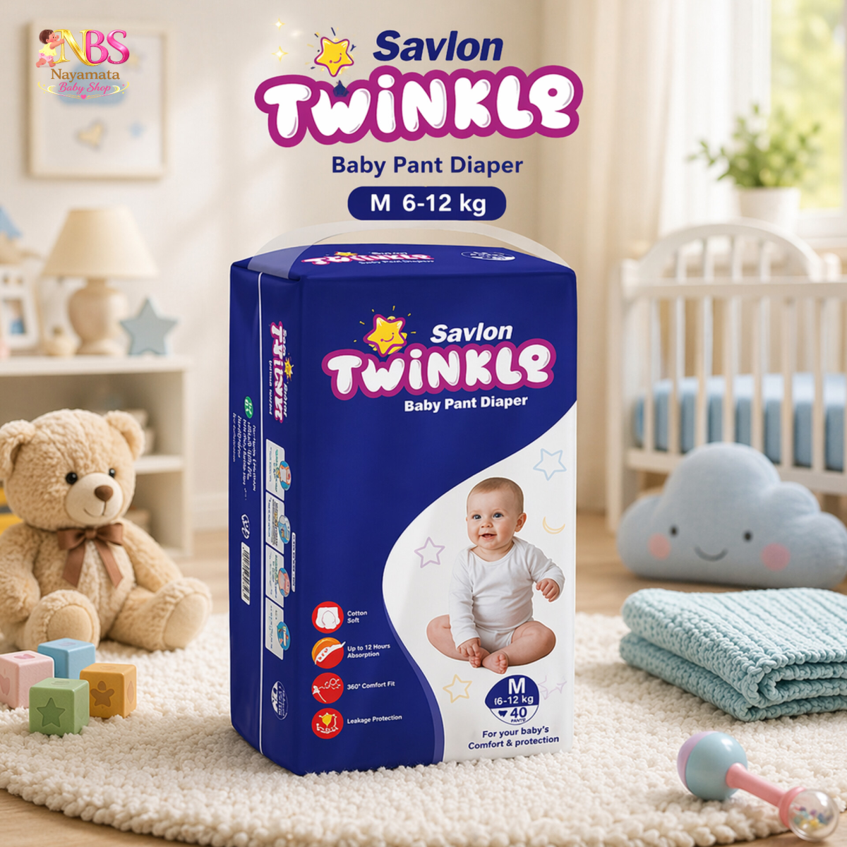 Savlon Twinkle Baby Pant Diaper M 6-12 kg - Image 2