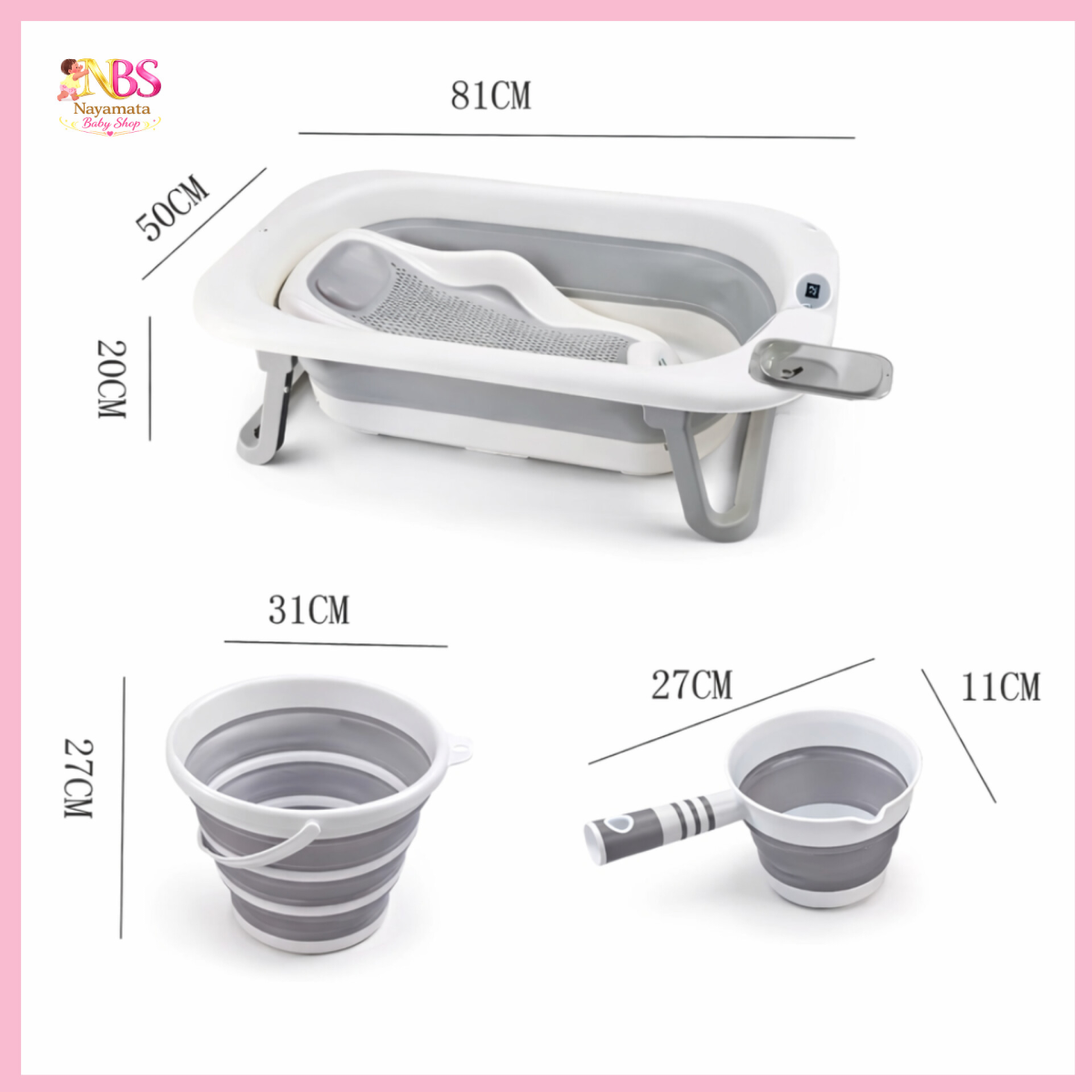 Happy Baby 4 in 1 Foldable Baby Bath Tub Set (China) - Image 2