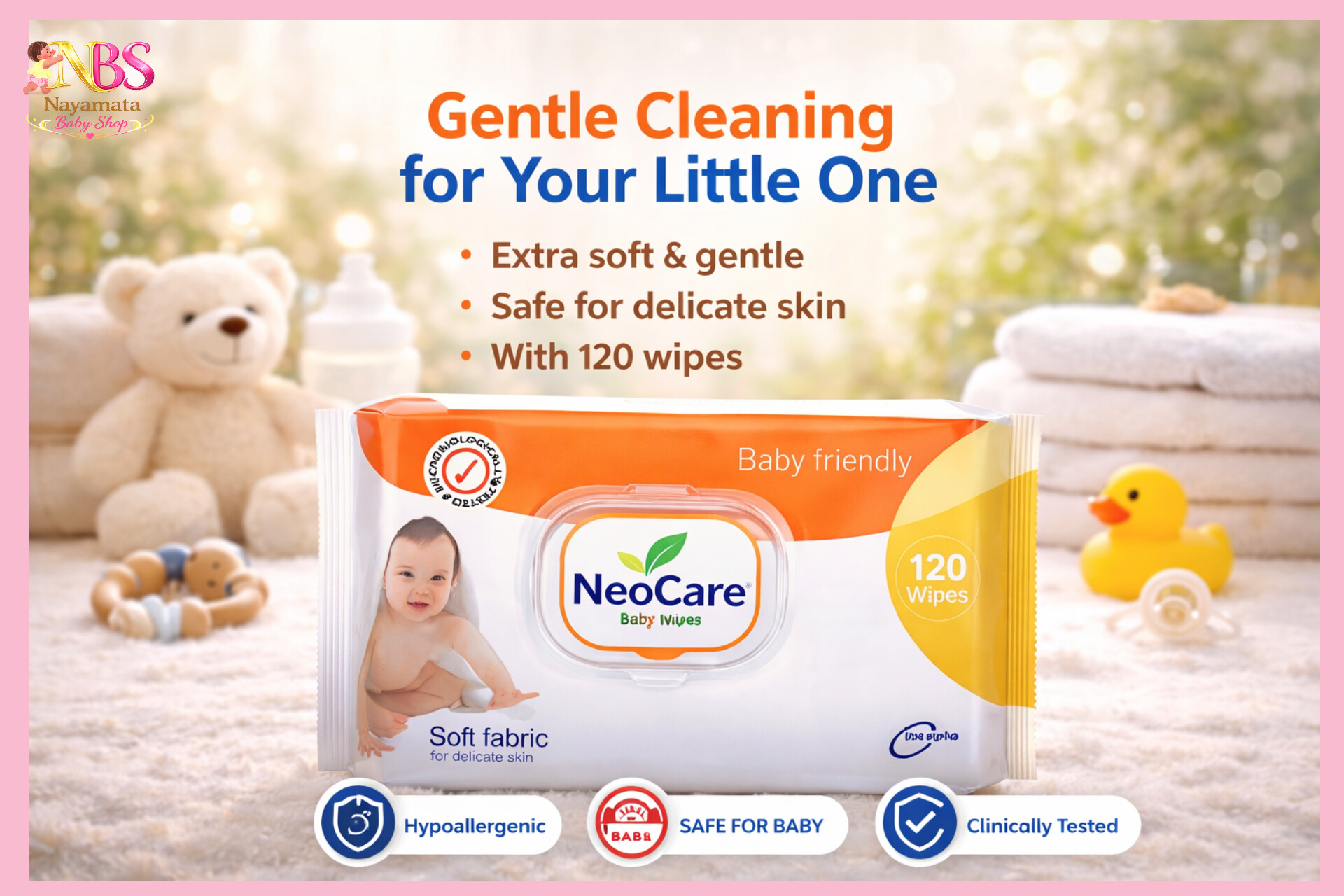 22042 Neocare Baby Friendly Baby Wipes - Image 1