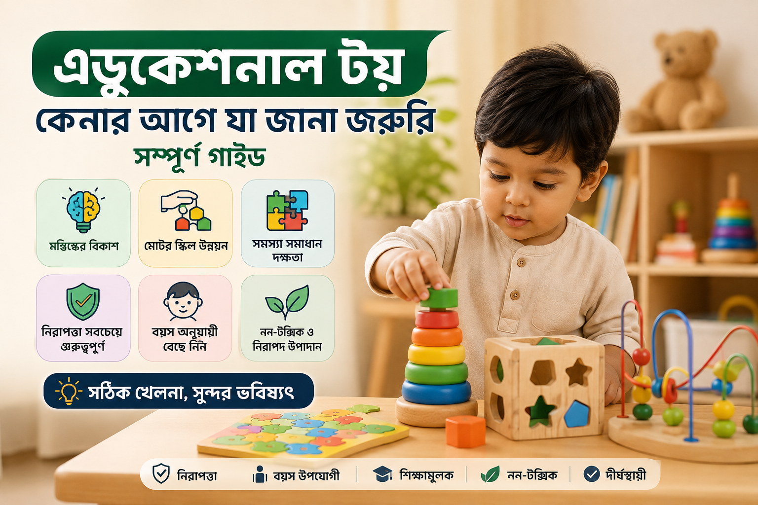 এডুকেশনাল টয় কেনার আগে বয়স উপযোগী খেলনা বেছে নিচ্ছেন একজন মা