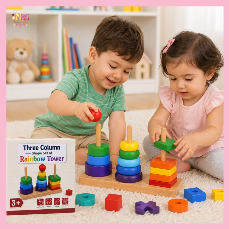Three Column Shape Set Rainbow Tower BD wooden educational toy for kids