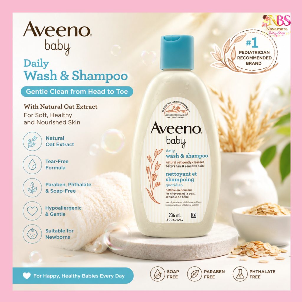 Aveeno Baby Wash & Shampoo 236ml Canada bottle for gentle baby skin care