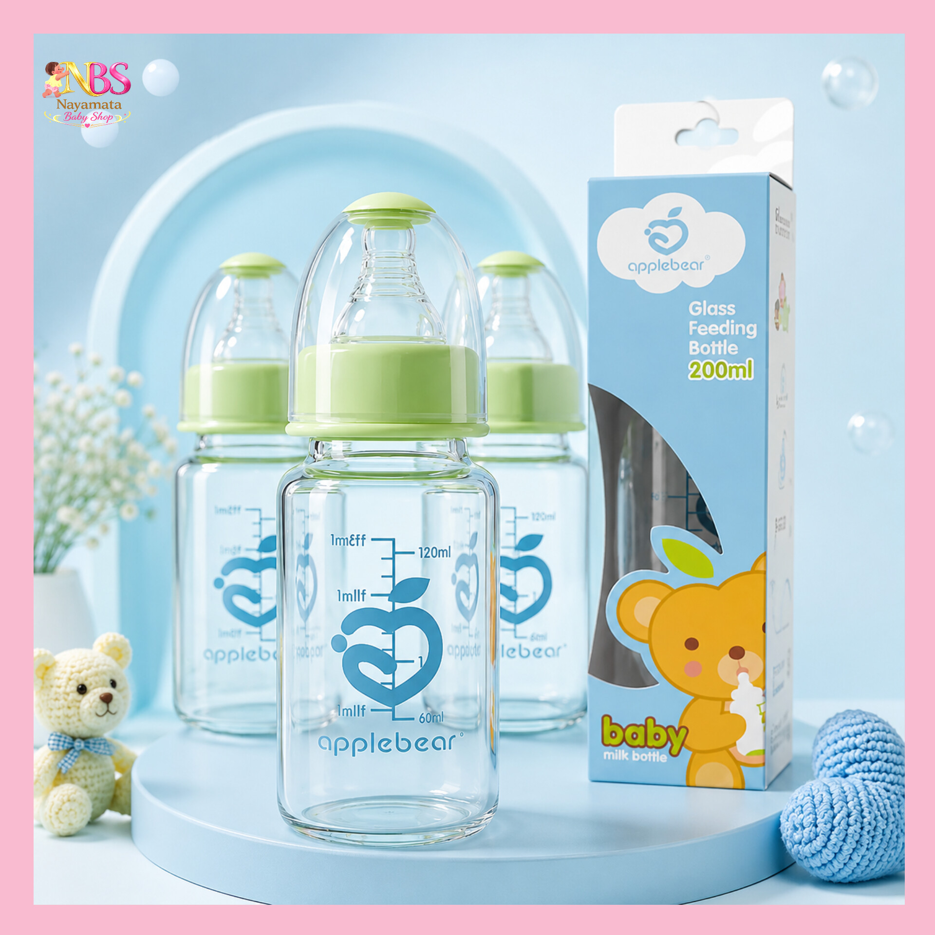InShot_20260615_092217649.jpg Applebear Glass Feeding Bottle - বাচ্চার জন্য নিরাপদ গ্লাস ফিডিং বোতল