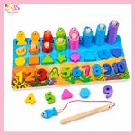 6 In 1 Montessori Logarithmic Learning Board for Kids 36+ Months – শিশুর শিক্ষামূলক কাঠের খেলনা বোর্ড