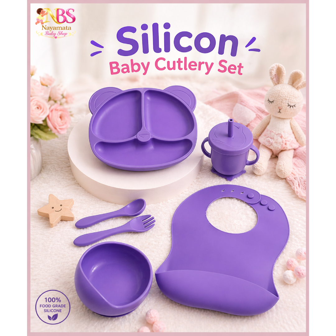 New Project (2) silicon baby cutlery set with plate bowl spoon fork