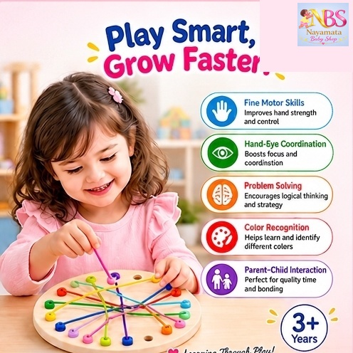 Rope Untying Challenge wooden Montessori toy for kids 3 plus years
